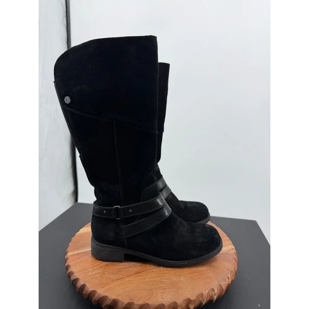 The North Face Bridgetown Tall Boots Womens 7.5 Black Suede Insulated Harness